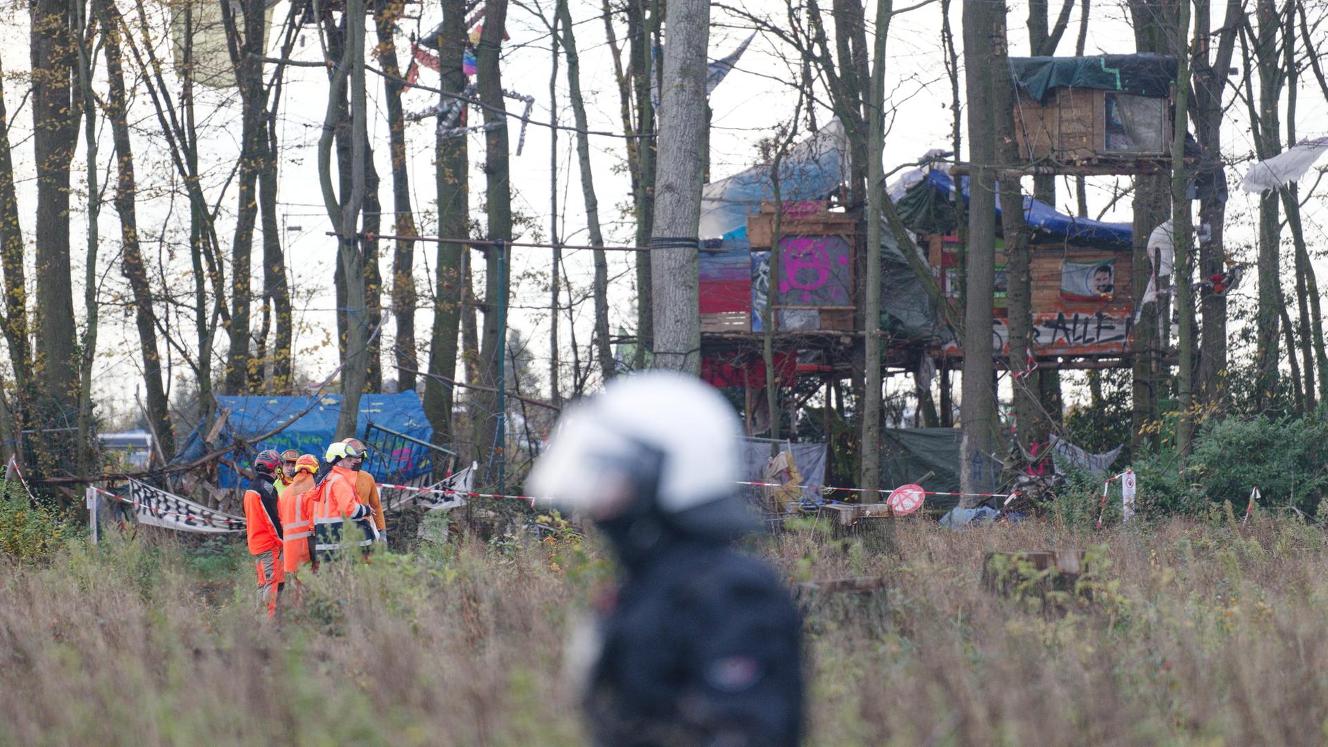 nordrhein westfalen: polizei räumt baumhütten im hambacher forst
