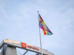 august 1 2025 seattle washington usa pride flag waves in the wind atop lumen field before the game seattle reign vs angel city la at lumen field in seattle washington