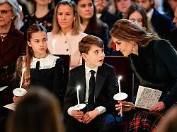britain s princess charlotte prince louis and catherine princess of wales attend the together at christmas carol service at westminster abbey in london britain december 5 2025