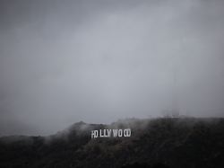 clouds pass the hollywood sign during a winter storm in los angeles california u s october 14 2025