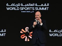 dubai uae december 29 fifa president gianni infantino attends the opening ceremony of the aeuworld sports summitaeu at madinat jumeirah in dubai united arab emirates on december 29 2025