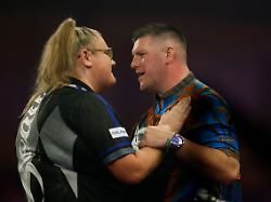 darts world darts championship alexandra palace london britain december 19 2025 daryl gurney and beau greaves after their first round match action images via reuters peter cziborra 1