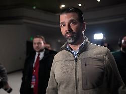 donald trump jr visits a caucus site at franklin junior high in des moines iowa monday jan 15 2024