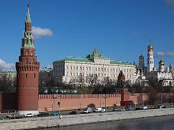 eine aussenansicht des kremls in moskau russland das telefonat zwischen us praesident donald trump und seinem russischen kollegen wladimir putin soll am nachmittag stattfinden