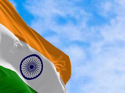 india national flag waving in the wind on a clear day tricolor of saffron white and green with a blue ashoka chakra in the center 3d illustration render