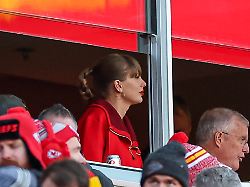 november 29 2024 taylor swift center watches a game between the kansas city chiefs and las vegas raiders at geha field at arrowhead stadium in kansas city mo