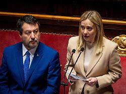 october 22 2025 rome italy italian prime minister giorgia meloni addresses the italian senate ahead of the next european council at palazzo madama in rome