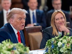 president donald trump left speaks as italian prime minister giorgia meloni listens during a meeting in the east room of the white house monday aug 18 2025 in washington