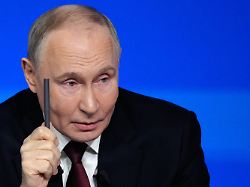 russian president vladimir putin speaks during his annual news conference and call in show at gostinny dvor in moscow on friday dec 19 2025