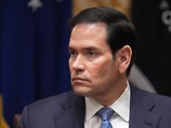 secretary of state marco rubio listens as president donald trump meets with hungary s prime minister viktor orban in the cabinet room of the white house friday nov 7 2025 in washington