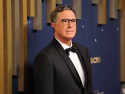 stephen colbert poses on the red carpet at the 77th primetime emmy awards in los angeles california u s september 14 2025