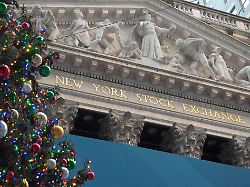 the new york stock exchange is seen next to a christmas tree in the financial district in manhattan new york city 1