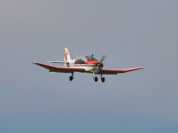 thiene italy propeller plane used for towing gliders lands