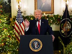 u s president donald trump delivers an address to the nation from the diplomatic reception room of the white house in washington d c u s december 17 2025