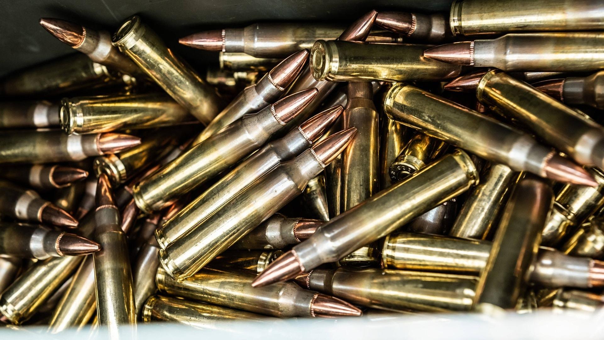 mdr patronen im kaliber 223 remington liegen in einer munitionskiste 100