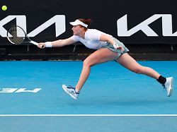 19 01 2026 australien melbourne tennis grand slam australian open einzel frauen 1 runde selekhmeteva russland seidel deutschland ella seidel ist in aktion