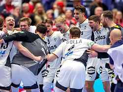 22 01 2026 handball men s ehf euro 2026 deutschland portugal jyske bank boxen in herning daenemark main round abschlussjubel nach dem deutschen sieg gegen portugal