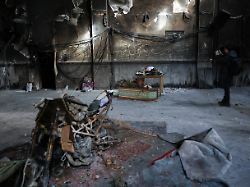 a mosque that was burned during iran s protests in tehran iran january 21 2026