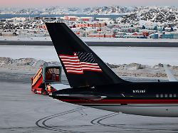 a plane carrying donald trump jr lands in nuuk greenland tuesday jan 7 2025