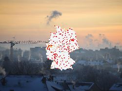 der januar ist in diesem jahr recht kalt die hochdrucklage sorgt zudem fuer schlechte luft