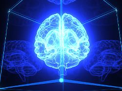 digitales gehirn als synonym fuer kuenstliche intelligenz in der denkweise gefangen 3d abbildung