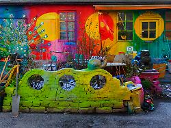 free state of christiania christiania graffiti mural copenhagen denmark scandinavia europe