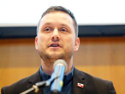 greenland s head of government jens frederik nielsen during a press conference for the foreign press at the cultural center katuaq in nuuk greenland thursday january 22 2026