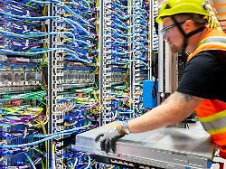 image distributed for aws a technician works at an amazon web services ai data center in new carlisle ind on thursday oct 2 2025