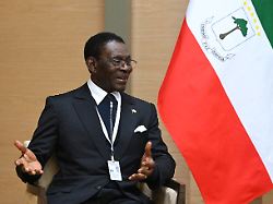 in this pool photograph distributed by sputnik agency equatorial guinea s president teodoro obiang nguema mbasogo attends a meeting with russian president in moscow on november 2 2023