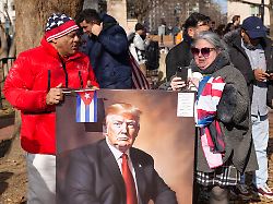 january 28 2025 washington district of columbia usa cuban americans many who supported donald trump gather in lafayette square across from the white house demanding action against the government of cuba