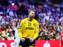 jubel nach parade andreas wolff deutschland 33 den deutschland vs oesterreich handball ehf europameisterschaft 2026 gruppe a spieltag 1 15 01 1