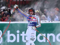 kitzbuehel austria 24 jan 26 alpiner skisport fis world cup hahnenkamm race abfahrt maenner das bild zeigt vogt luis ger rossignol