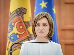 maia sandu praesidentin der republik moldau gibt im praesidentenpalast eine pressekonferenz