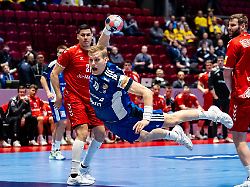 malmo sweden 27th of january 2026 ellidi vidarsson 18 of iceland seen during the mens ehf euro 2026 match between switzerland and iceland at malmo arena in malmo