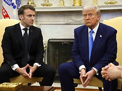 president donald trump right meets with france s president emmanuel macron in the oval office of the white house in washington monday feb 24 2025