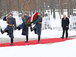 russian president vladimir putin center at the ceremony