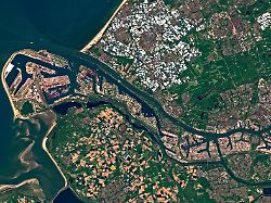 satellite image of port of rotterdam netherlands