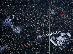 soccer football uefa europa league paok v real betis toumba stadium thessaloniki greece january 22 2026 paok fans with banners inside the stadium before the match reuters alexandros avramidis