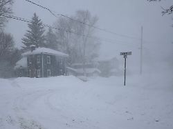 strong winds kick up snow in lowville new york on friday jan 23 2026
