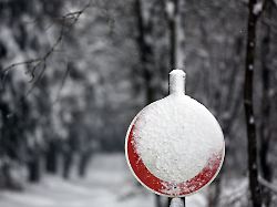 tempolimits und andere runde schilder sind bei starker verschneiung oft nicht mehr erkennbar eine befolgung kann dann nicht immer erwartet werden