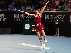 tennis grand slam australian open einzel frauen 1 runde siegemund deutschland samsonova russland laura siegemund jubelt 1