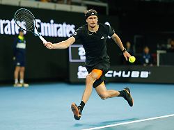 tennis grand slam australian open einzel herren 2 runde zverev deutschland muller frankreich alexander zverev ist in aktion