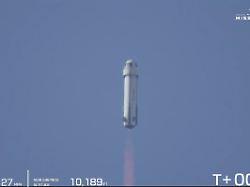 this image provided by blue origin shows new shepard seconds after takeoff in west texas tuesday feb 4 2025
