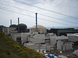 this photograph taken on april 25 2024 shows the nuclear power plant of flamanville north western france as the flamanville 3 nuclear power plant is ready to start