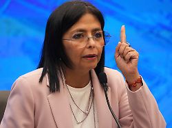 venezuelan vice president delcy rodriguez gives a press conference at miraflores presidential palace in caracas venezuela monday nov 18 2024