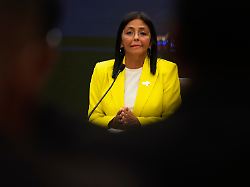 venezuelan vice president and oil minister delcy rodriguez gives a press conference at the miraflores presidential palace in caracas venezuela march 10 2025