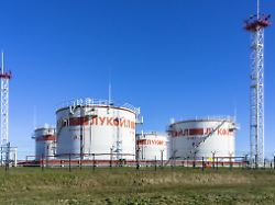 oil plant installations oil refinery complex lukoil oil company kaliningrad region russia march 15 2020