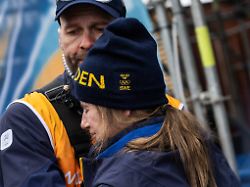 260214 coach stefan thomson and ebba andersson of sweden after women s 4 x 7 5km relay cross country skiing race during day 8 of the 2026 winter olympics on february 14 2026 in val di fiemme