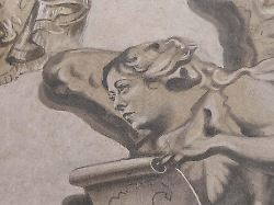 an angel with the face of prime minister giorgia meloni inside the basilica of san lorenzo in lucina in rome