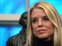 attorney general pam bondi listens as president donald trump speaks at an event on addiction recovery in the oval office of the white house thursday jan 29 2026 in washington